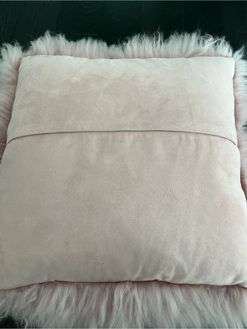 RH Teen Dusty Pink Mongolian Lamb Fur Accent Pillow